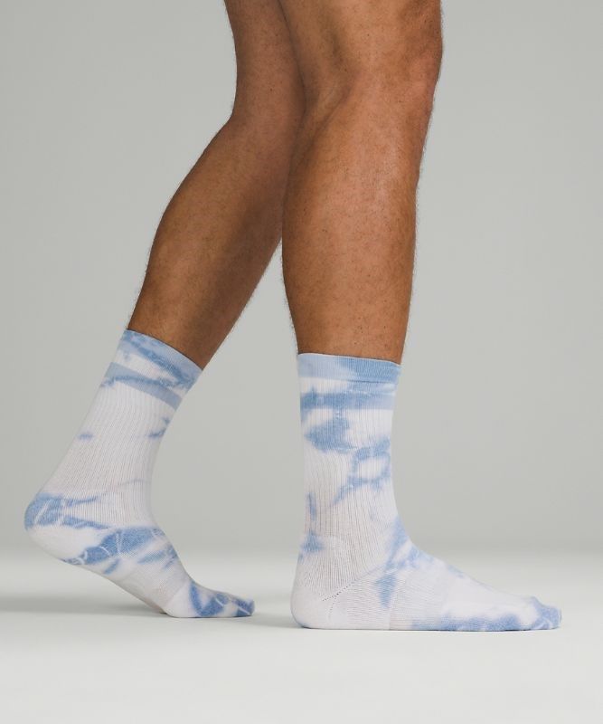 Lululemon Daily Stride Crew Sock Tie Dye Strumpor Accessories Blå Beige | PEWK-60375