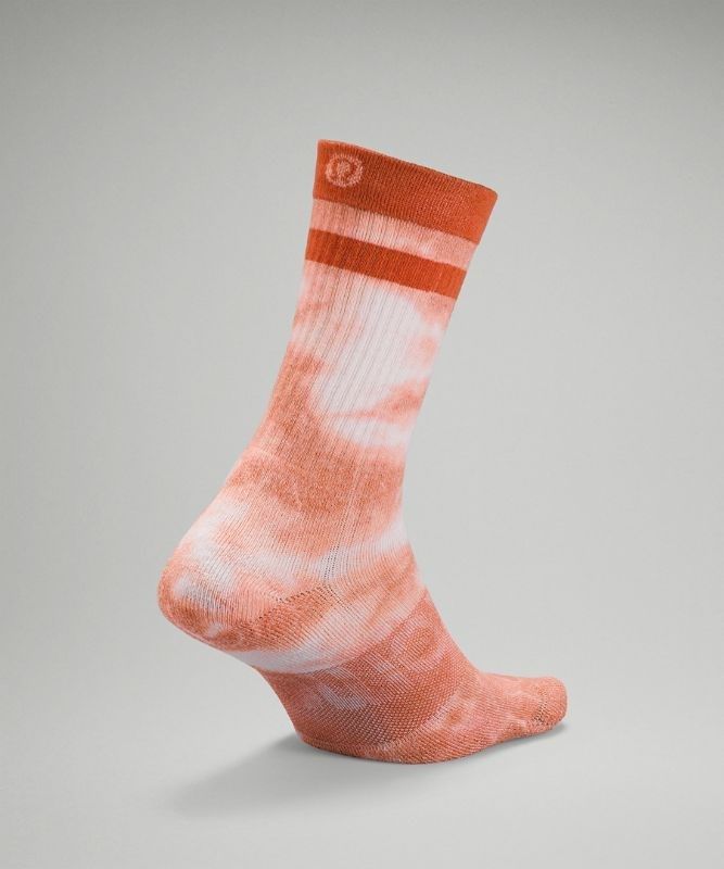 Lululemon Daily Stride Crew Sock Tie Dye Strumpor Accessories Orange | IWQH-40659