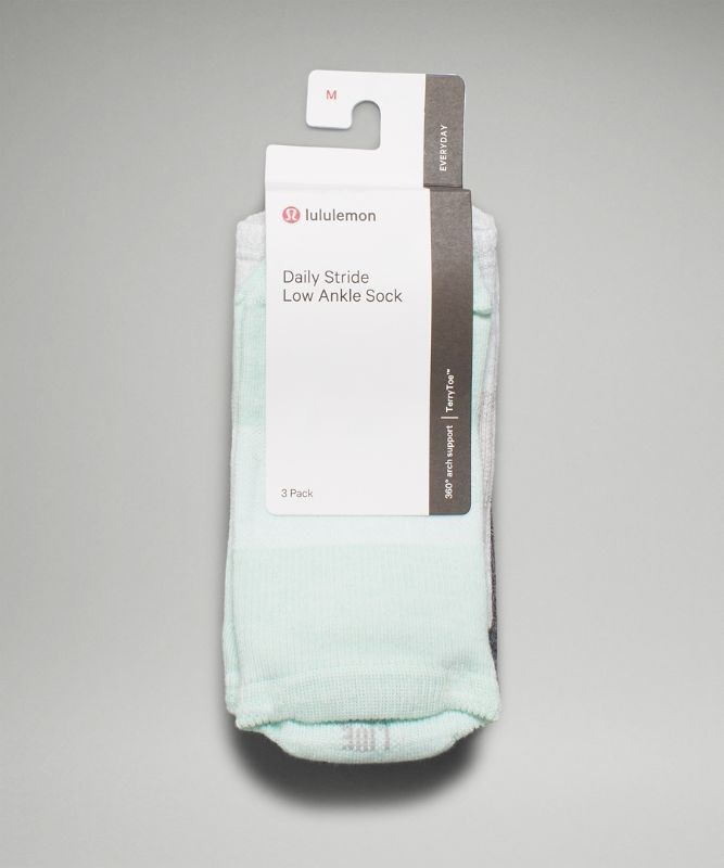 Lululemon Daily Stride Low Ankle Sock 3 Pack Strumpor Accessories Mintgröna Vita Grå | AFJO-36801
