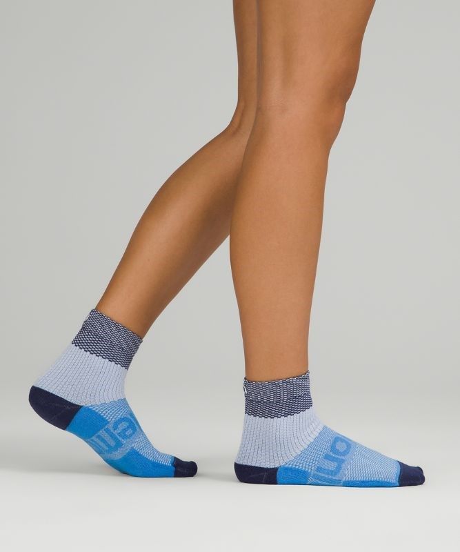 Lululemon Daily Stride Mid-Crew Sock 3 Pack Sparkle Strumpor Accessories Blå Mintgröna | HRYD-63910