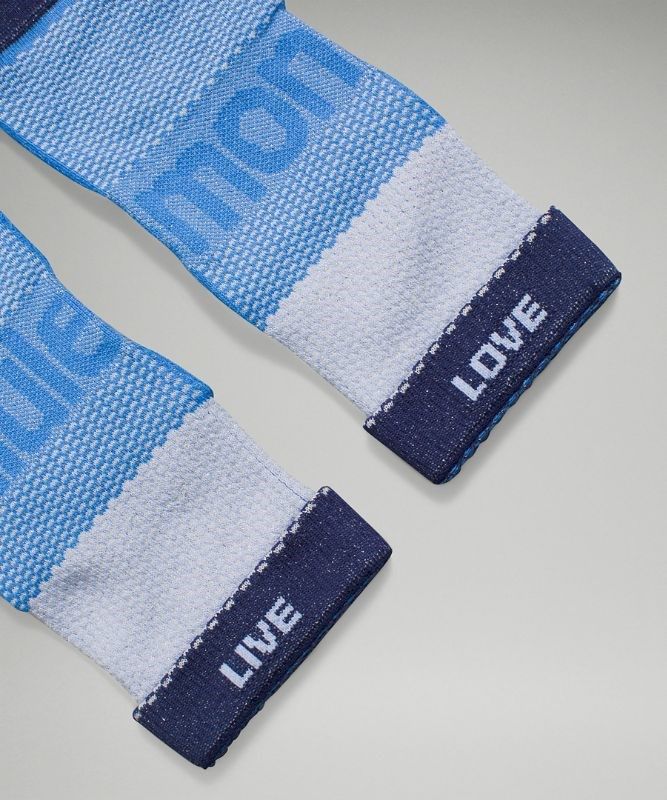 Lululemon Daily Stride Mid-Crew Sock 3 Pack Sparkle Strumpor Accessories Blå Mintgröna | HRYD-63910