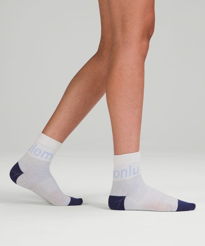 Lululemon Daily Stride Mid-Crew Sock Strumpor Accessories Blå Beige | GUIR-54128