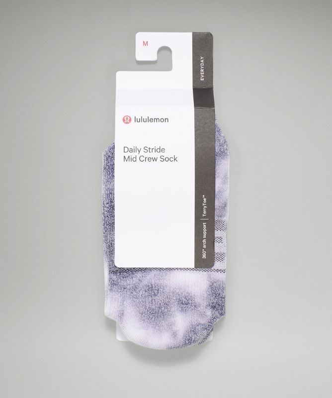 Lululemon Daily Stride Mid-Crew Sock Tie Dye Strumpor Accessories Blå | MUZK-29174