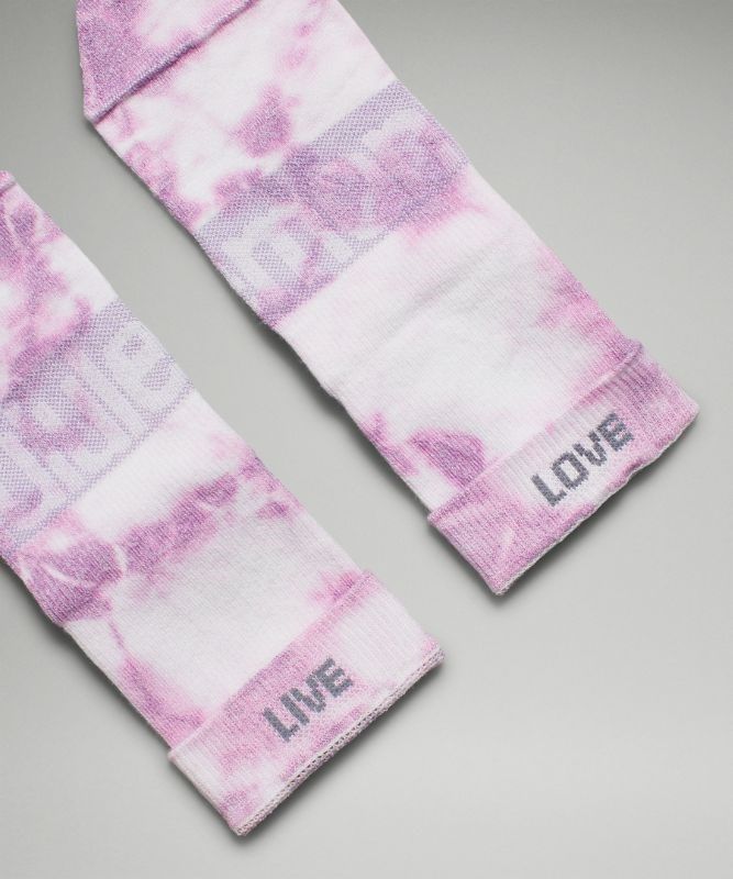 Lululemon Daily Stride Mid-Crew Sock Tie Dye Strumpor Accessories Lila | AYGK-16342