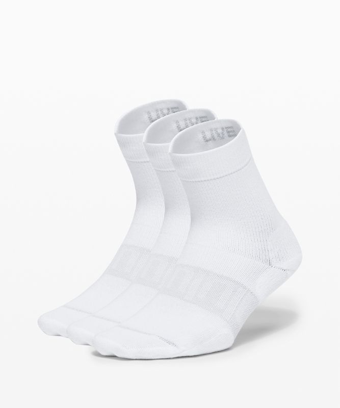 Lululemon Daily Stride Mid Crew Sock 3 Pack Strumpor Accessories Vita | SKAH-49637