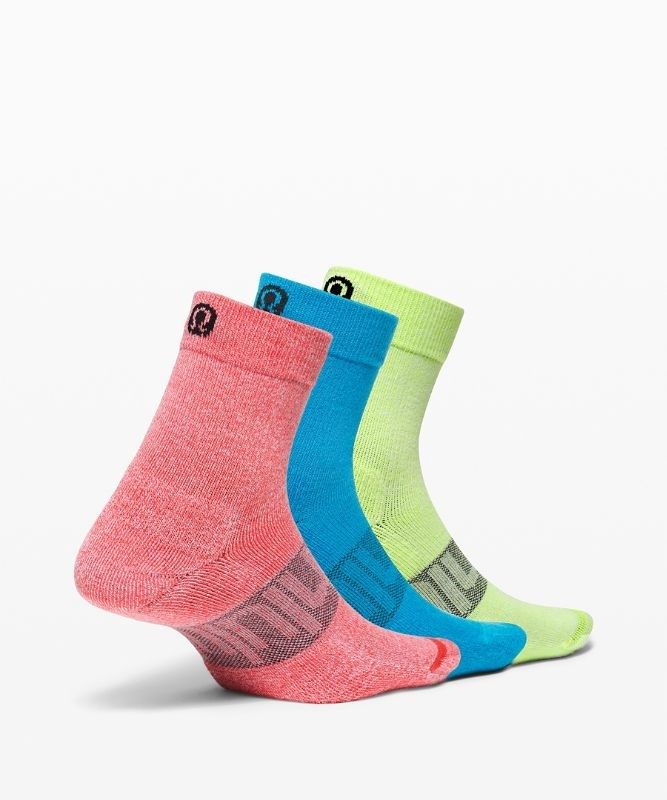 Lululemon Daily Stride Mid Crew Sock 3 Pack Strumpor Accessories Rosa Turkos Mintgröna | ULKF-08176