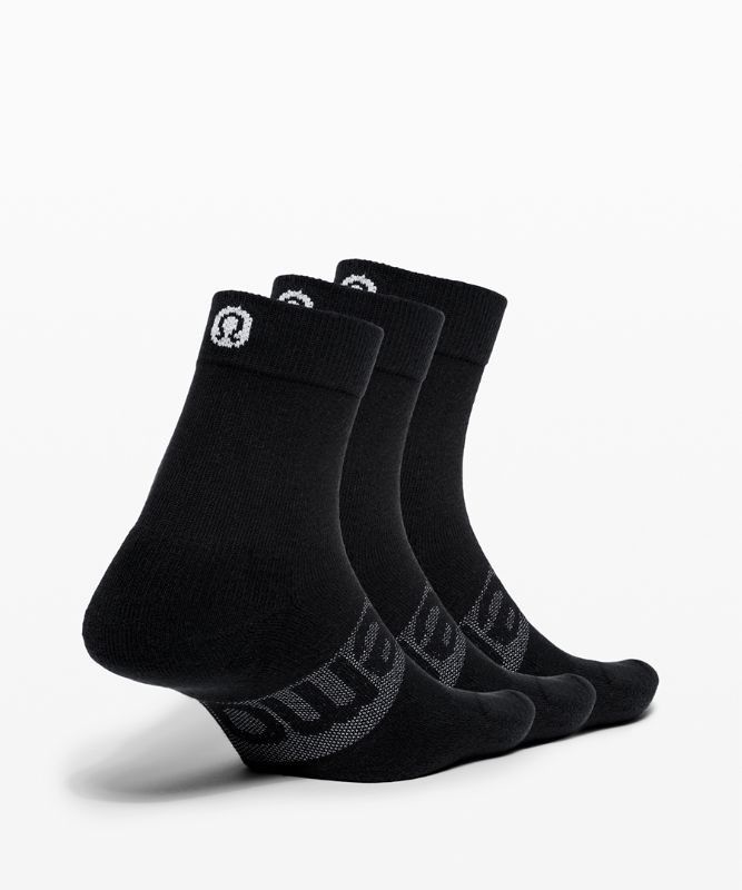 Lululemon Daily Stride Mid Crew Sock 3 Pack Strumpor Accessories Svarta | UCYP-49187