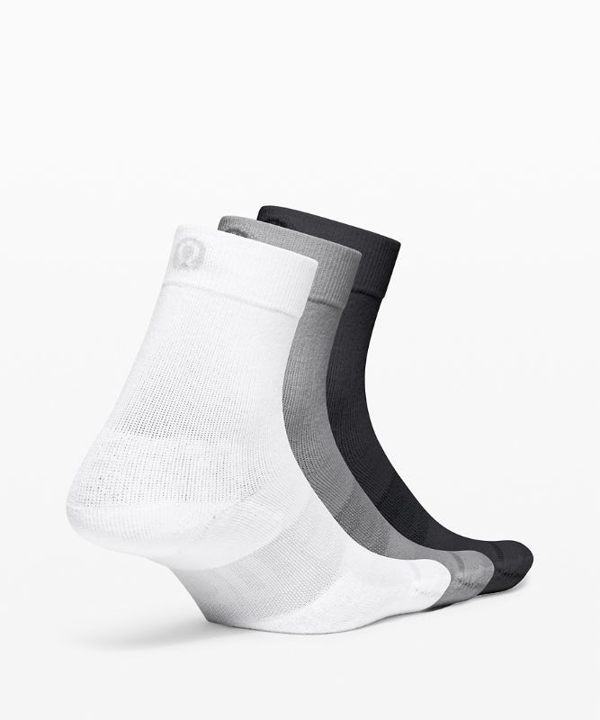 Lululemon Daily Stride Mid Crew Sock 3 Pack Strumpor Accessories Vita Grå Svarta | TENZ-84160
