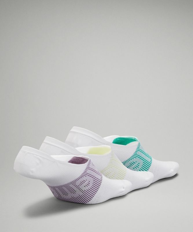 Lululemon Daily Stride No Show Sock 3P Strumpor Accessories Vita Gröna Gröna | AVJI-48962