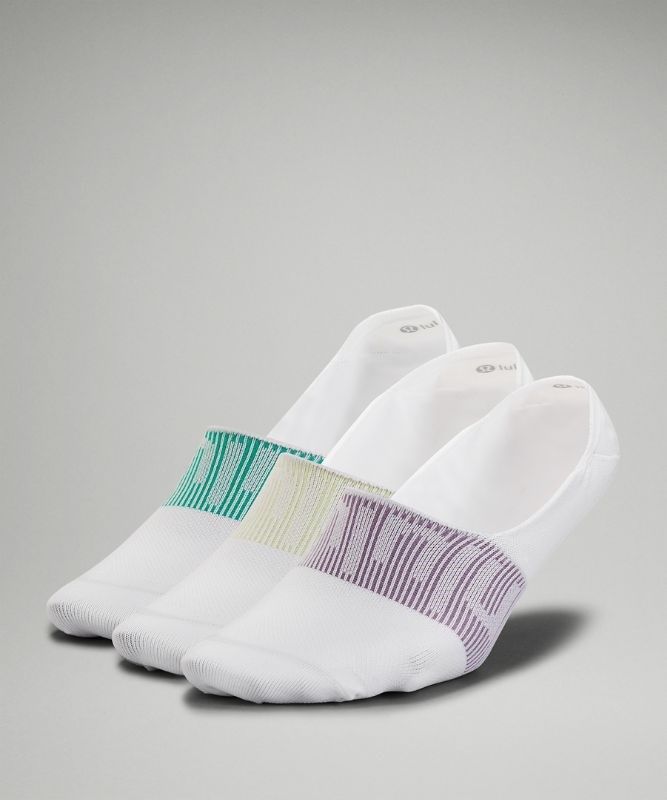 Lululemon Daily Stride No Show Sock 3P Strumpor Accessories Vita Gröna Gröna | AVJI-48962