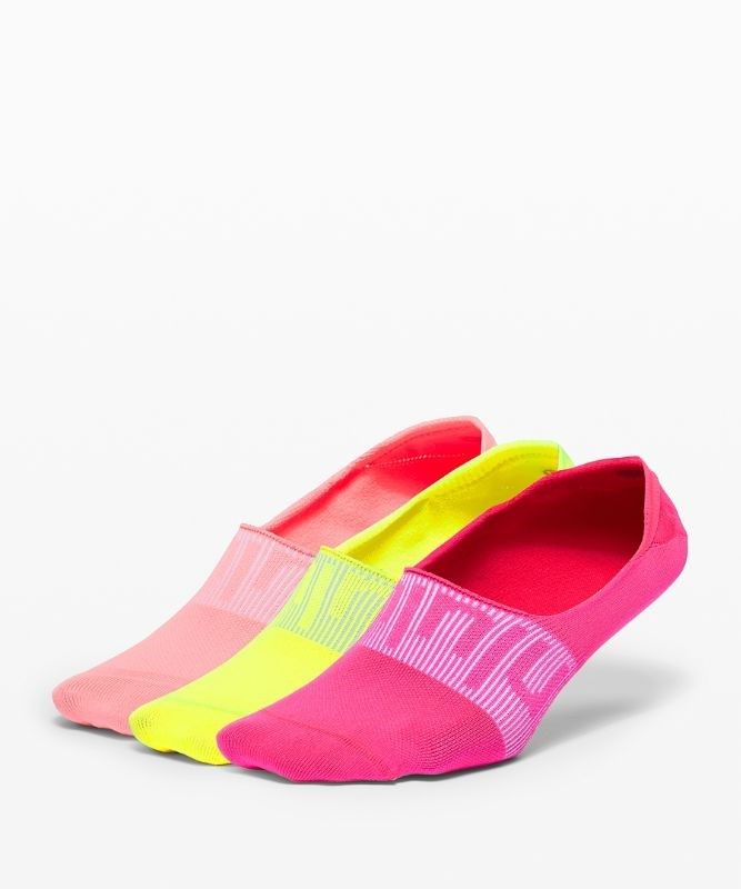 Lululemon Daily Stride No Show Sock 3 Pack Strumpor Accessories Rosa Gula | NTDO-91705