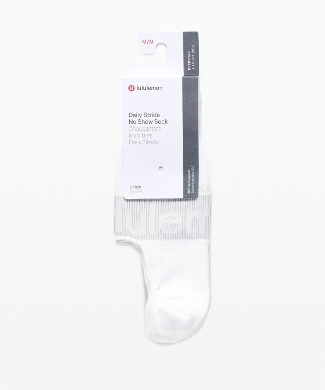 Lululemon Daily Stride No Show Sock 3 Pack Strumpor Accessories Vita Vita Vita | JDMX-16247