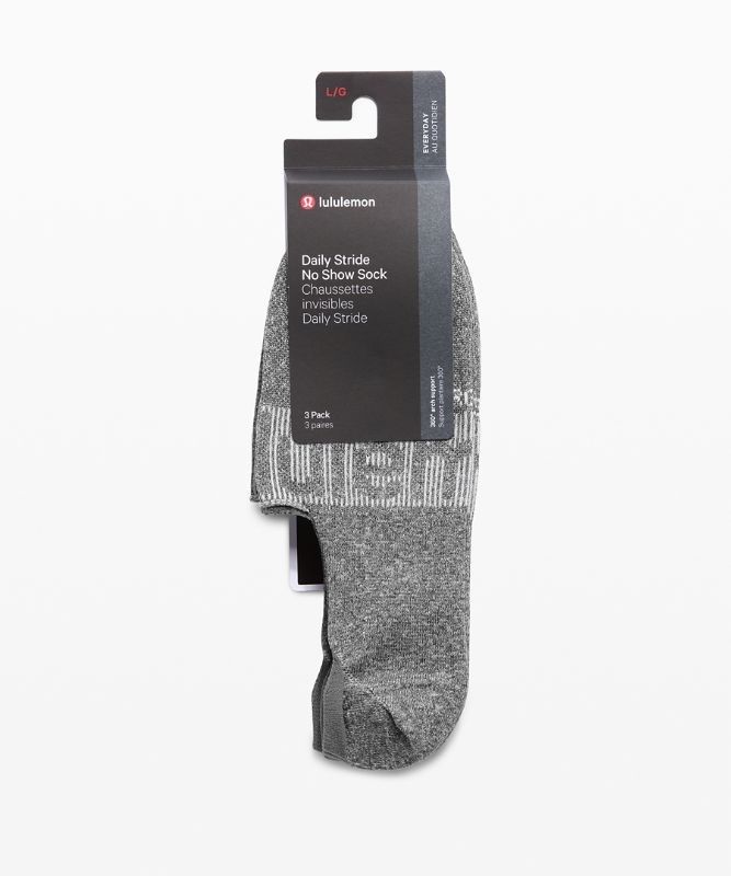 Lululemon Daily Stride No Show Sock 3 Pack Strumpor Accessories Mörkgrå | EJSC-31296