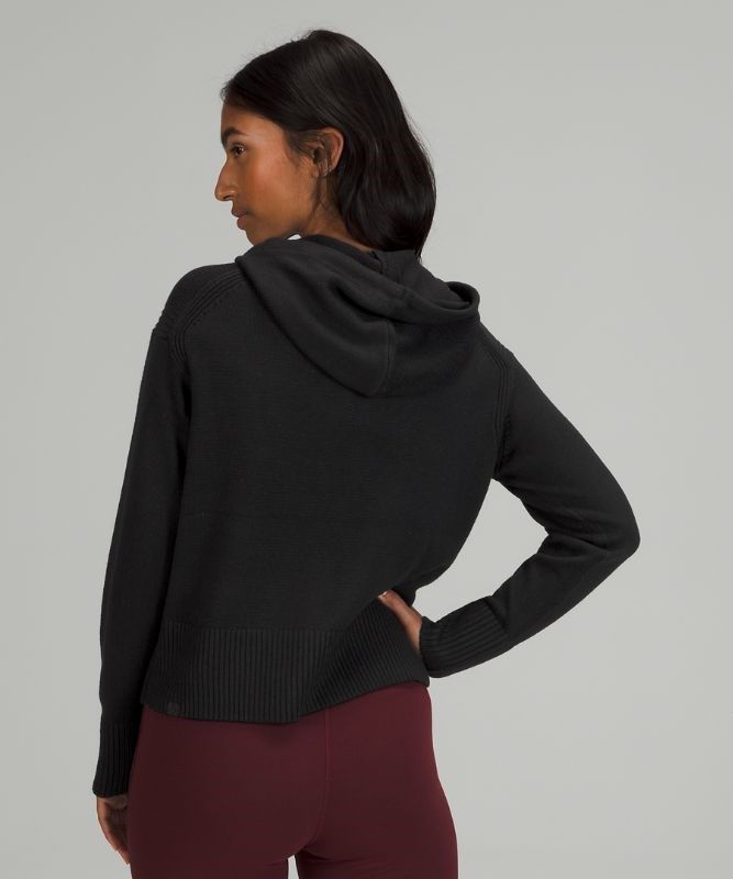 Lululemon Double Knit Sweater Hoodie Hoodie Dam Svarta | ACWE-38964