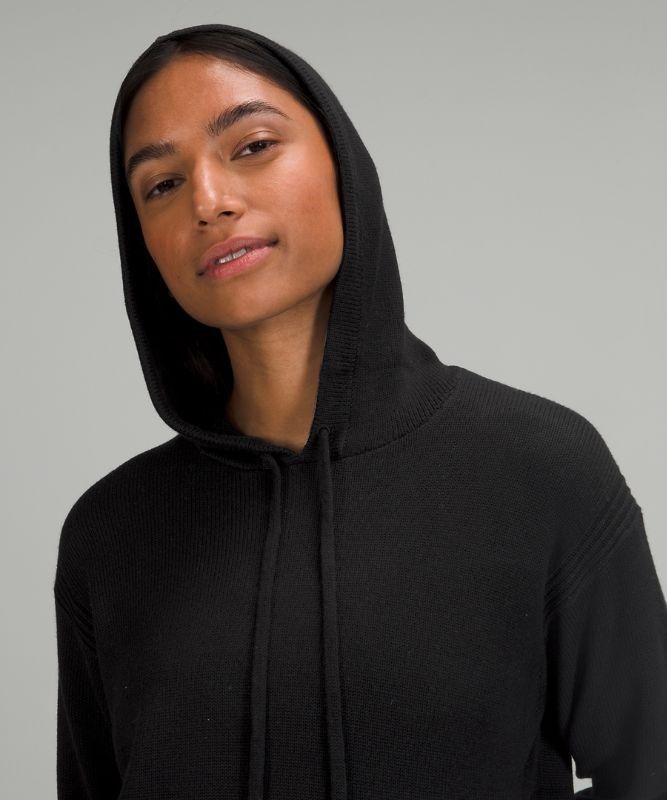 Lululemon Double Knit Sweater Hoodie Hoodie Dam Svarta | ACWE-38964