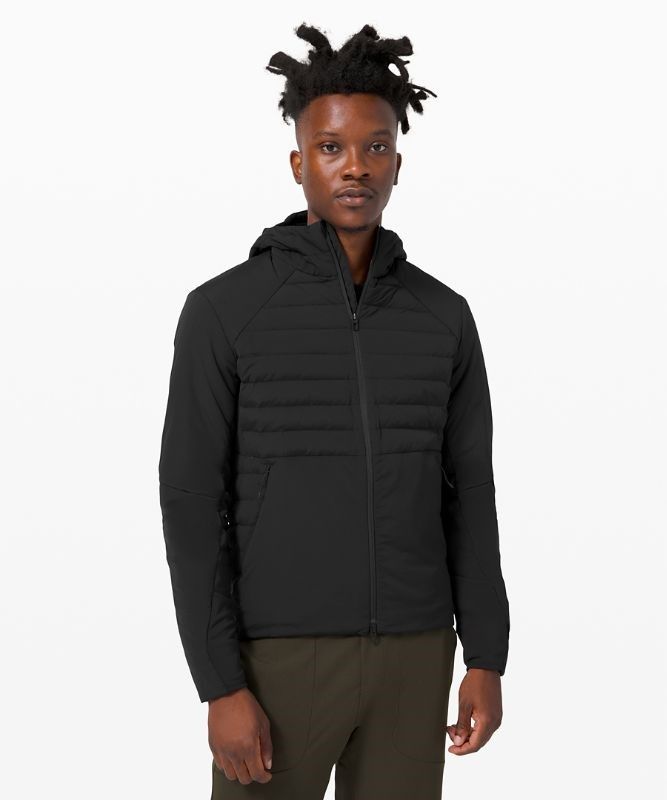 Lululemon Down for It All Hoodie Jackor Herr Svarta | RAZN-84935