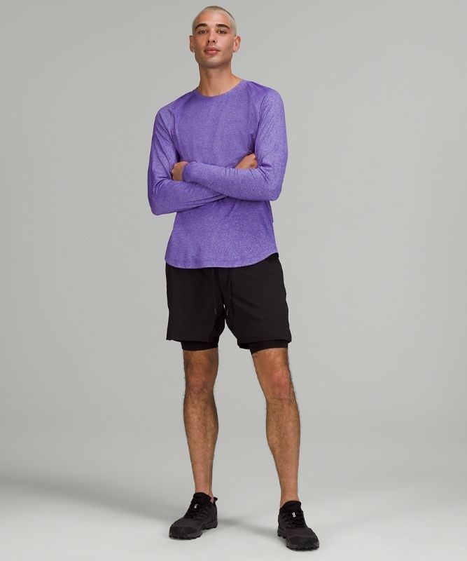 Lululemon Drysense Long Sleeve Blast Herr Lila Vita | SRQU-84930