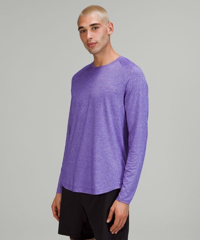Lululemon Drysense Long Sleeve Blast Herr Lila Vita | SRQU-84930