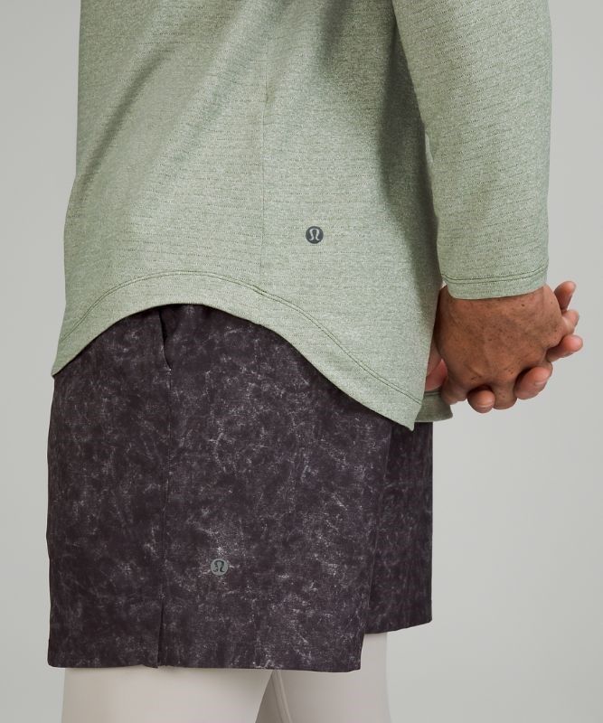 Lululemon Drysense Long Sleeve Blast Herr Gröna Vita | RFTE-90341