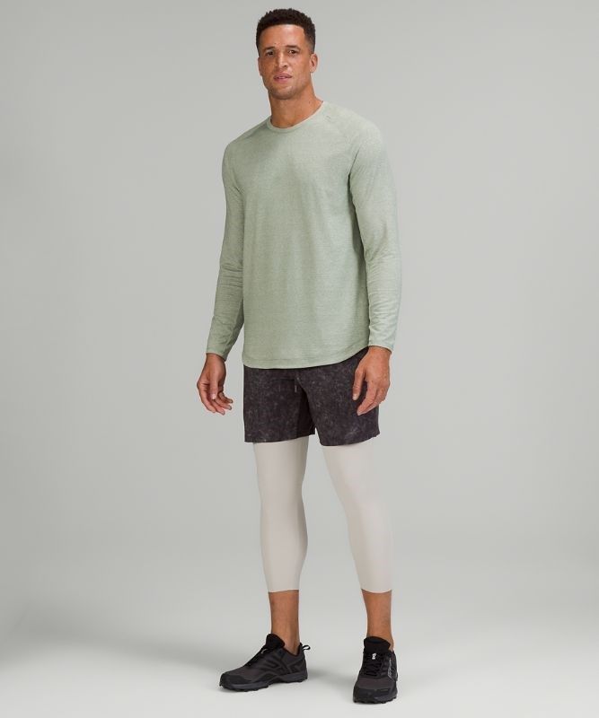 Lululemon Drysense Long Sleeve Blast Herr Gröna Vita | RFTE-90341