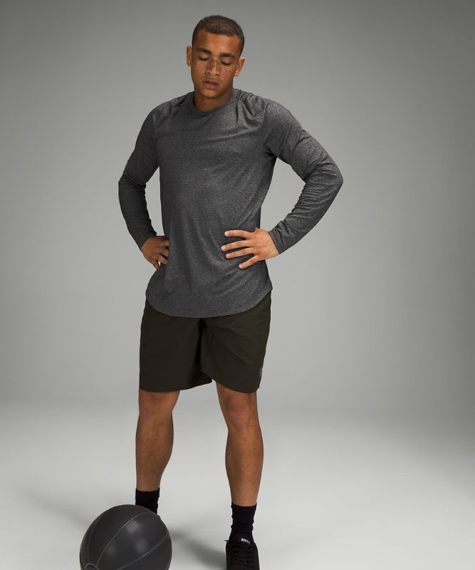 Lululemon Drysense Long Sleeve Blast Herr Svarta Grå | YOHS-97365