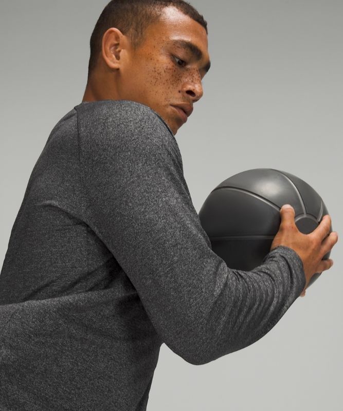 Lululemon Drysense Long Sleeve Blast Herr Svarta Grå | YOHS-97365
