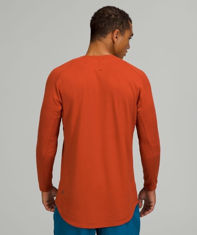 Lululemon Drysense Long Sleeve Blast Herr Mörkröda | BCJP-62059