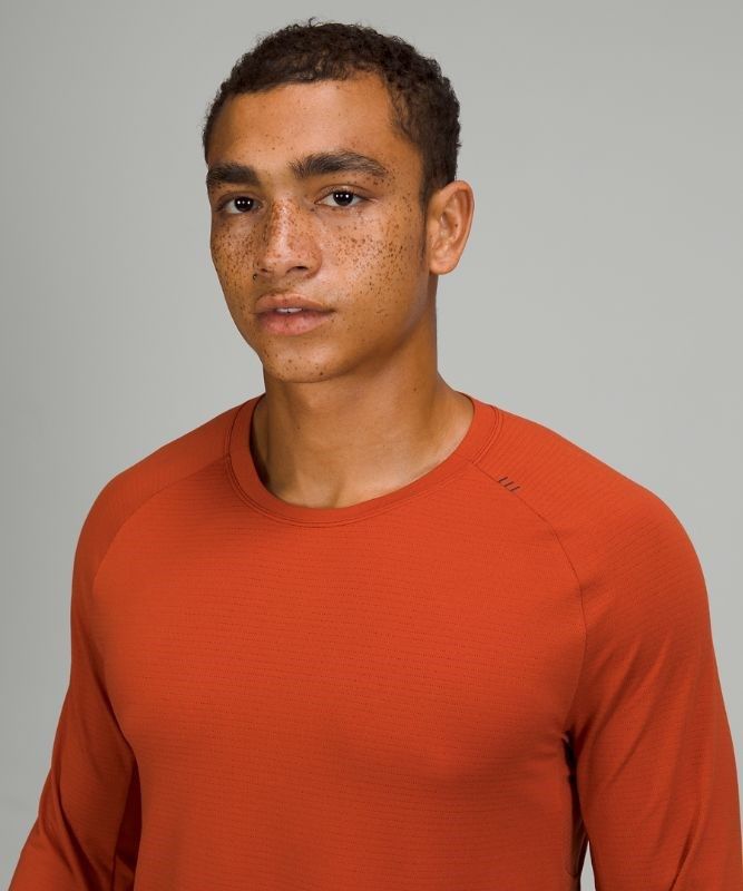 Lululemon Drysense Long Sleeve Blast Herr Mörkröda | BCJP-62059