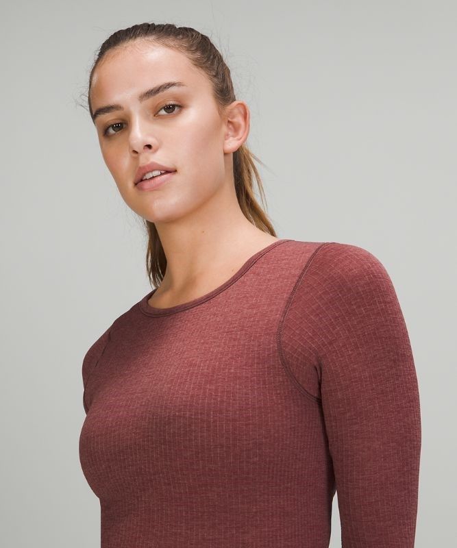 Lululemon Ebb to Street Long Sleeve Shirt Blast Dam Röda | ODEX-91524
