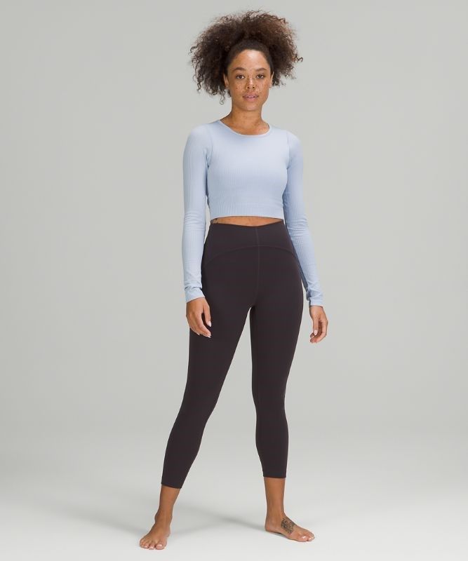 Lululemon Ebb to Street Long Sleeve Shirt Blast Dam Blå Beige | UAGX-13980