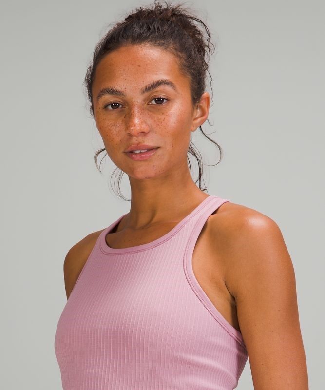 Lululemon Ebb to Street RB Crop Tank Blast Dam Rosa Grå Bruna | RWMA-39482