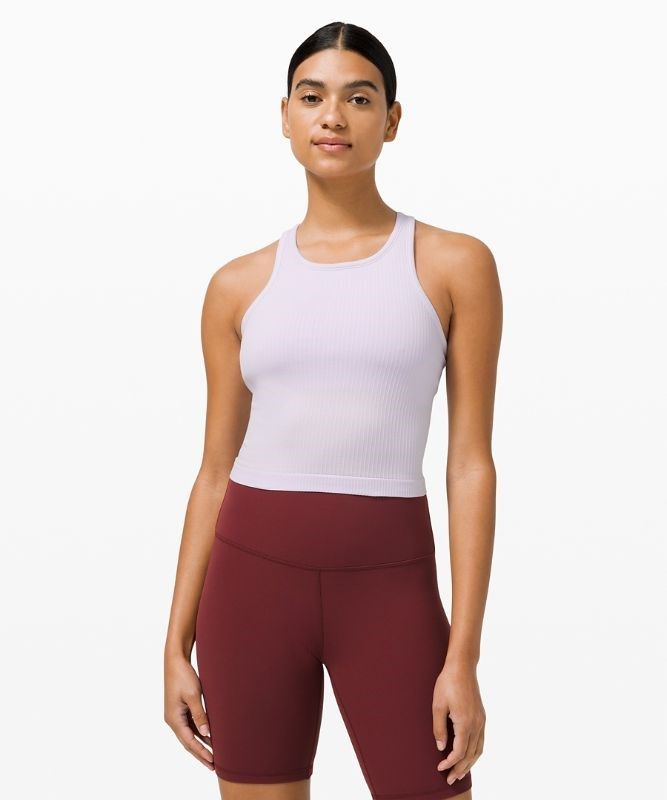 Lululemon Ebb to Street RB Crop Tank Blast Dam Lavendel | QCYL-73651