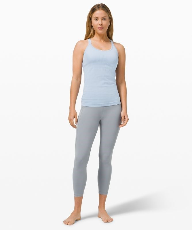 Lululemon Ebb to Street Tank Top Blast Dam Blå Beige | ZHAM-01589