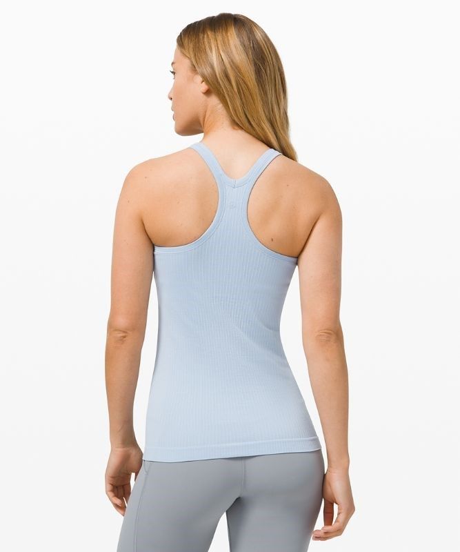 Lululemon Ebb to Street Tank Top Blast Dam Blå Beige | ZHAM-01589