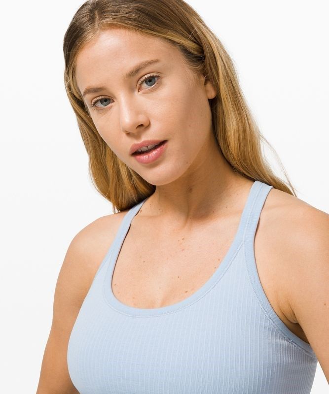 Lululemon Ebb to Street Tank Top Blast Dam Blå Beige | ZHAM-01589