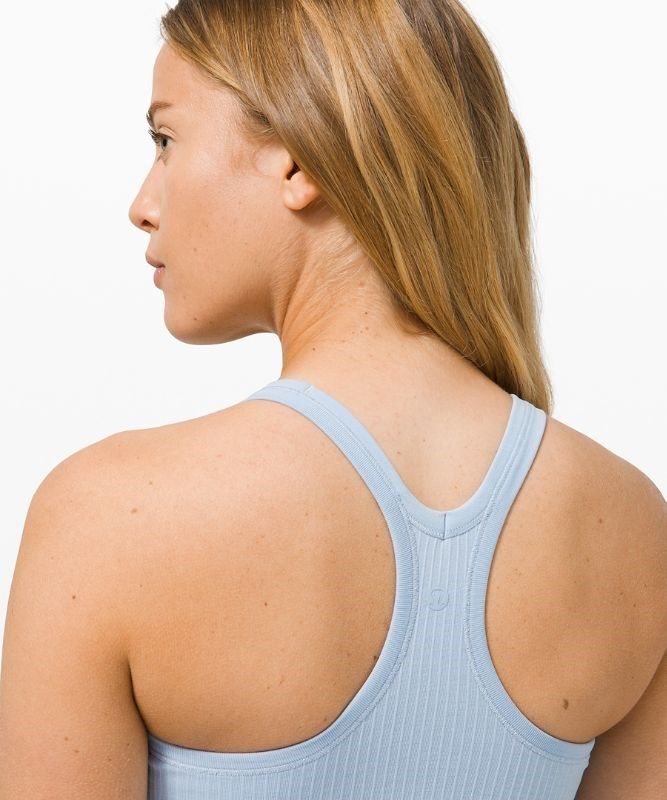 Lululemon Ebb to Street Tank Top Blast Dam Blå Beige | ZHAM-01589