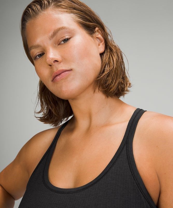 Lululemon Ebb to Street Tank Top Blast Dam Svarta | HPFX-67409