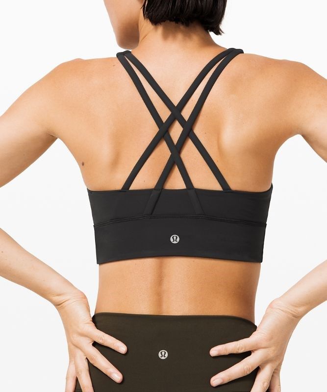 Lululemon Energy Bra High-Neck Longline Medium Support, B Sport BH Dam Svarta | LQSC-97128