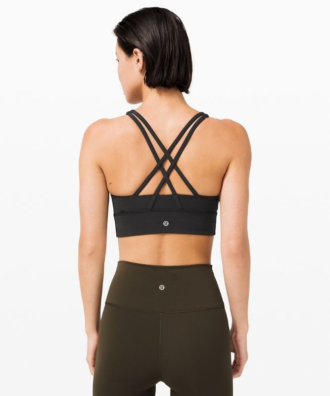 Lululemon Energy Bra High-Neck Longline Medium Support, B Sport BH Dam Svarta | LQSC-97128