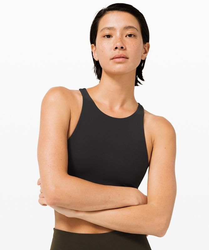 Lululemon Energy Bra High-Neck Longline Medium Support, B Sport BH Dam Svarta | LQSC-97128