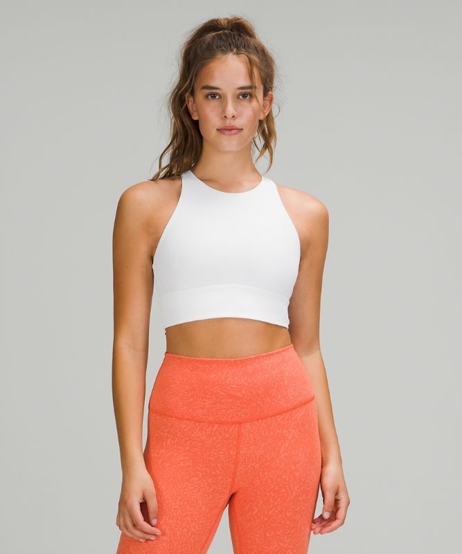 Lululemon Energy Bra High-Neck Longline Medium Support, B Sport BH Dam Vita | UPDX-31904