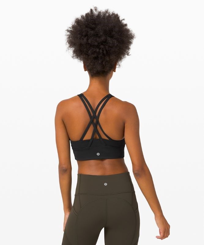 Lululemon Energy Bra High Neck Long Line Medium Support, B Sport BH Dam Svarta | ABTO-48165