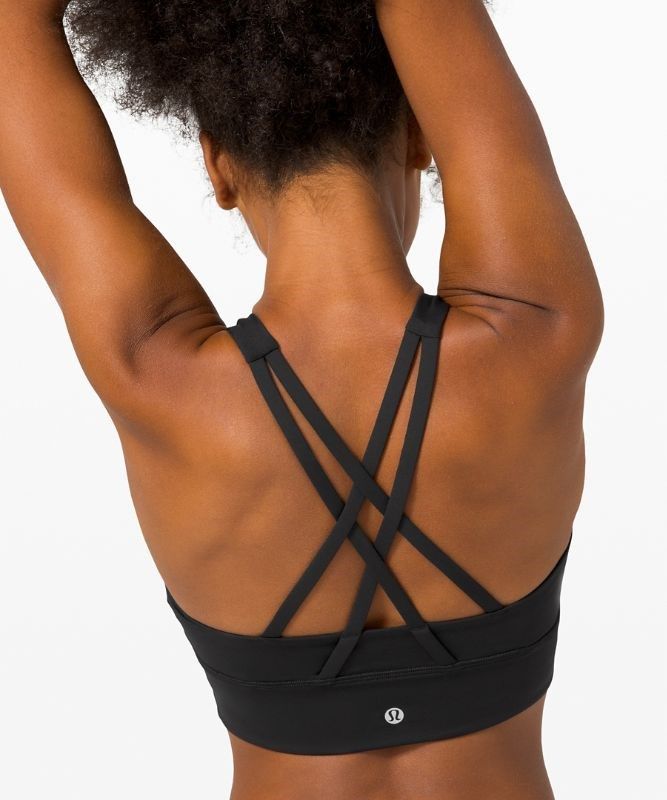 Lululemon Energy Bra High Neck Long Line Medium Support, B Sport BH Dam Svarta | ABTO-48165