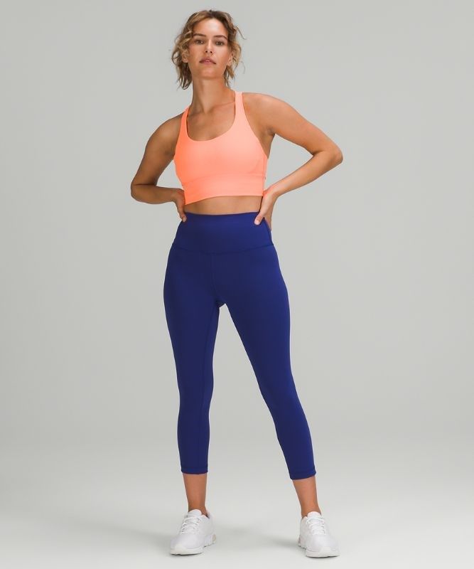 Lululemon Energy Bra Long Line Rib Sport BH Dam Orange | GWNP-97842
