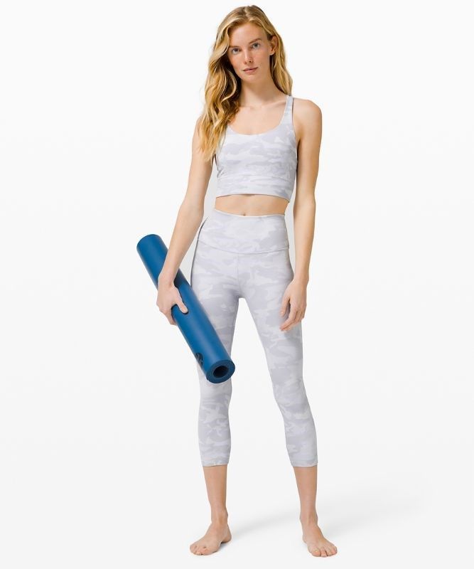 Lululemon Energy Bra Long Line Rib Sport BH Dam Camo Vita | XDEA-97235