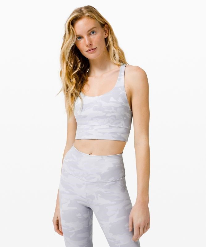 Lululemon Energy Bra Long Line Rib Sport BH Dam Camo Vita | XDEA-97235