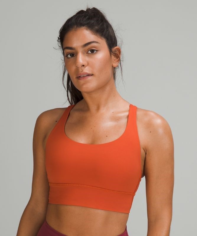 Lululemon Energy Bra Long Line Sport BH Dam Orange | BUJL-53812