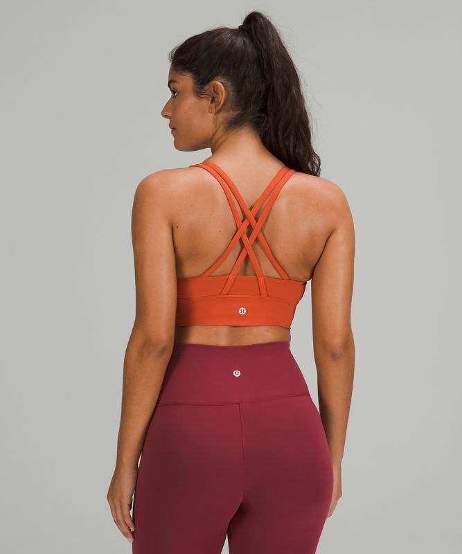 Lululemon Energy Bra Long Line Sport BH Dam Orange | BUJL-53812