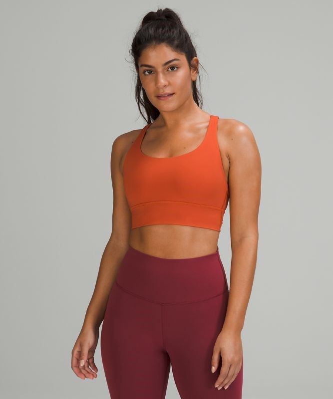 Lululemon Energy Bra Long Line Sport BH Dam Orange | BUJL-53812