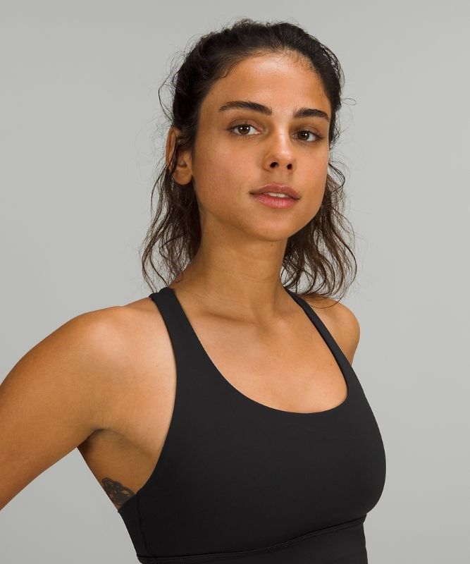 Lululemon Energy Bra Long Line Sport BH Dam Svarta | TCSF-24806
